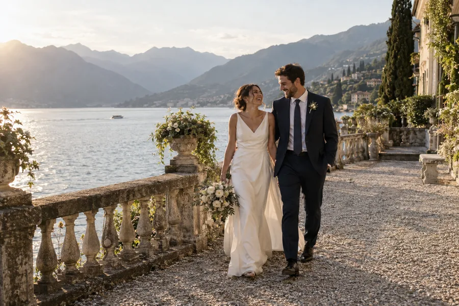 Example: wedding cover beside Lake Como.